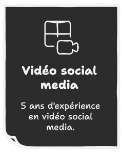 Schéma d'illustration qui montre une expertise des vidéos sur les réseaux sociaux avec 5 ans d'expérience dans ce domaine